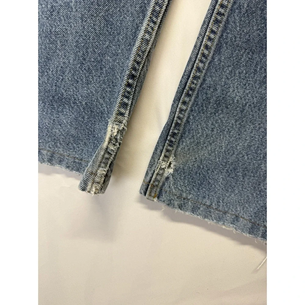 Vintage‎ Levi's 505 Jeans 38x27 Blue Distressed Faded Zip Fly Denim *HOLES